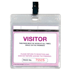 Visitors Pass Plastic Wallet