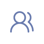 Simple icon of two outlined human figures overlapping, drawn in blue on a light gray background—perfect for illustrating users or groups in Recommended Safety Software.