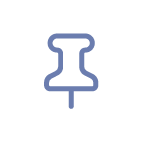 Simple blue pushpin icon on a light gray background, representing Recommended Safety Software.